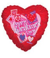 9" Airfill Only Valentine's Day Heart Pictures Balloon