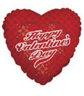 18" Happy Valentine's Day Flower Checker Balloon