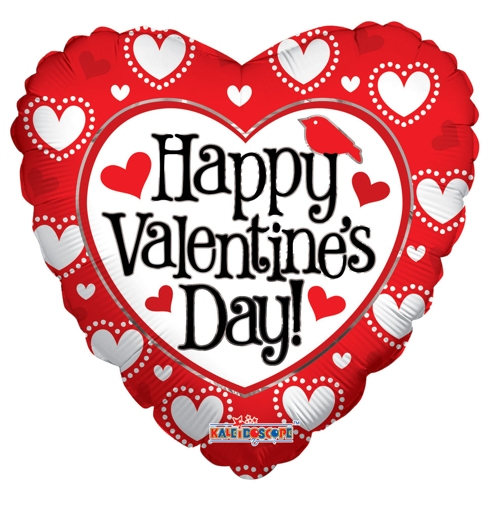 18" Happy Valentine's Day Many Hearts Balloon