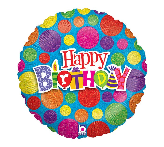 36" Happt Birthday Dots Balloon