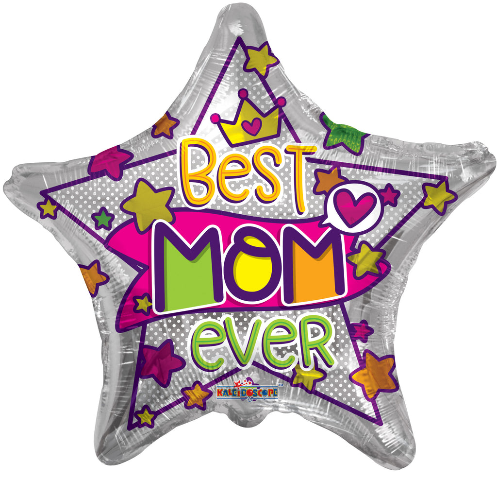 18" Best Mom Ever Star Foil Balloon