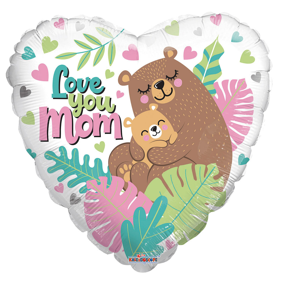 36" Love You Mom Bears Foil Balloon