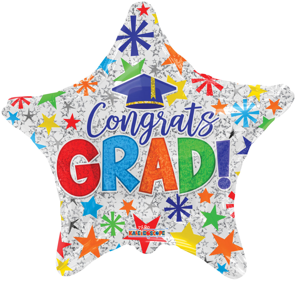 18" Congrats Grad! Star Foil Balloon
