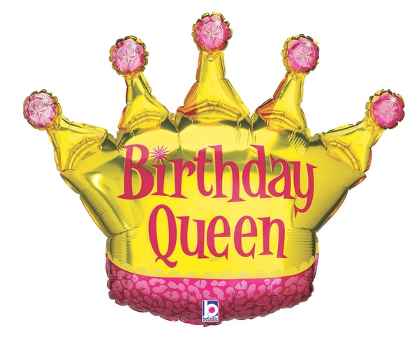 36" Foil Shape Balloon Birthday Queen Crown