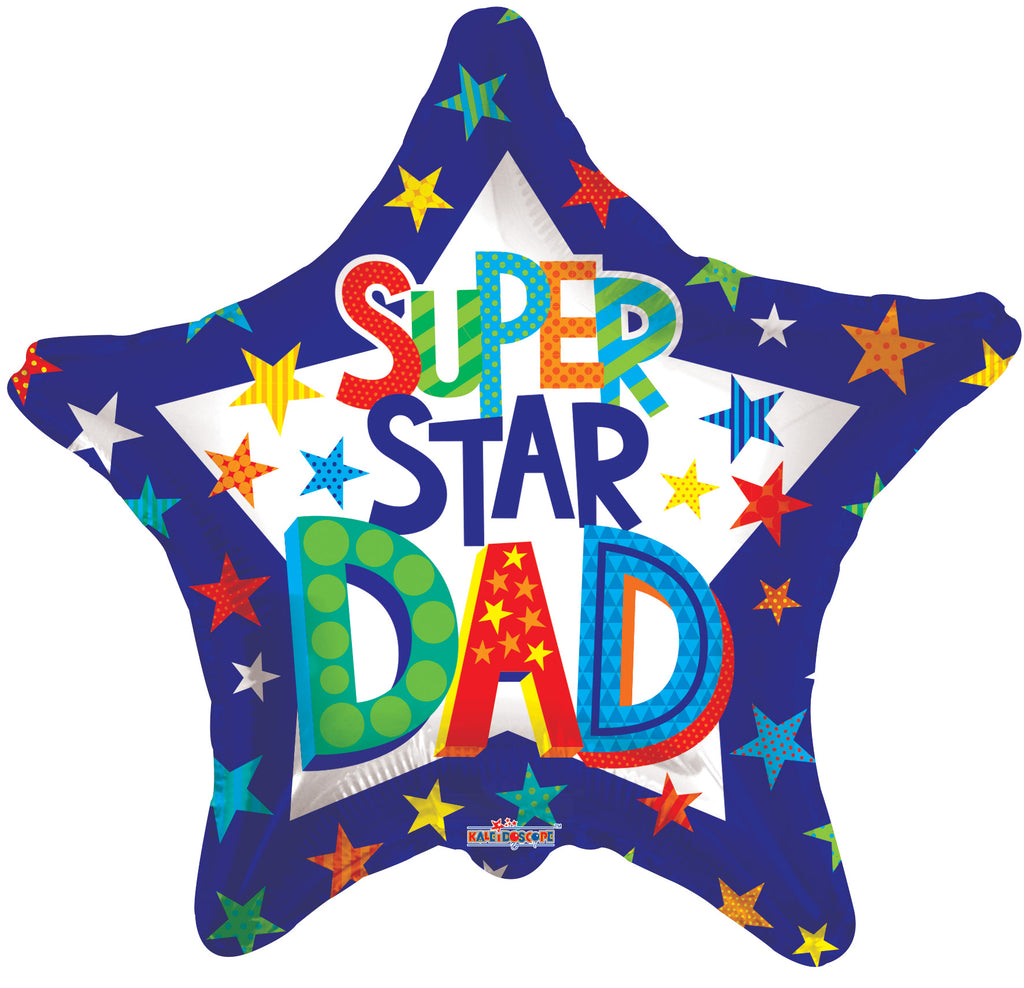 9" Airfill Only Super Star Dad Balloon