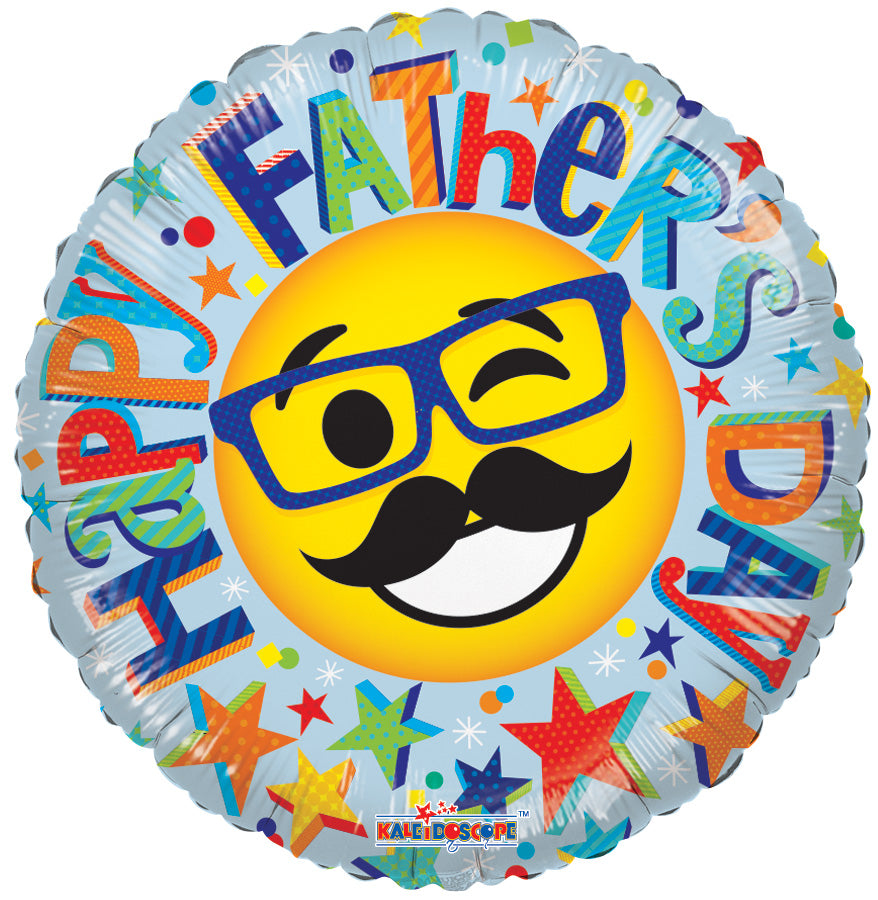 18" Happy Father's Day Smiley GelliBean Foil Balloon