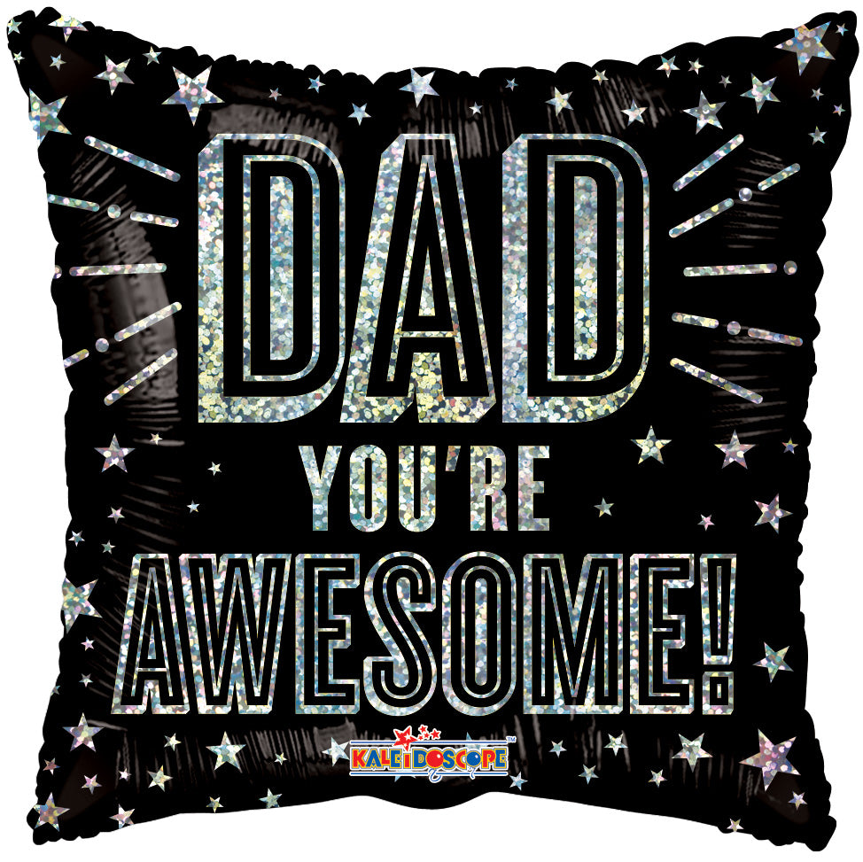 18" Awesome Dad Holographic Foil Balloon