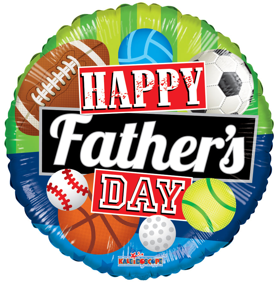 18" Happy Father's Day Sports Gellibean Foil Balloon