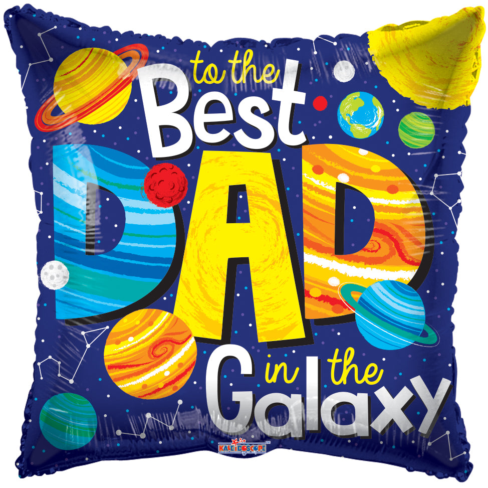 9" Airfill Only To The Best Dad In The Galaxy Foil Balloon
