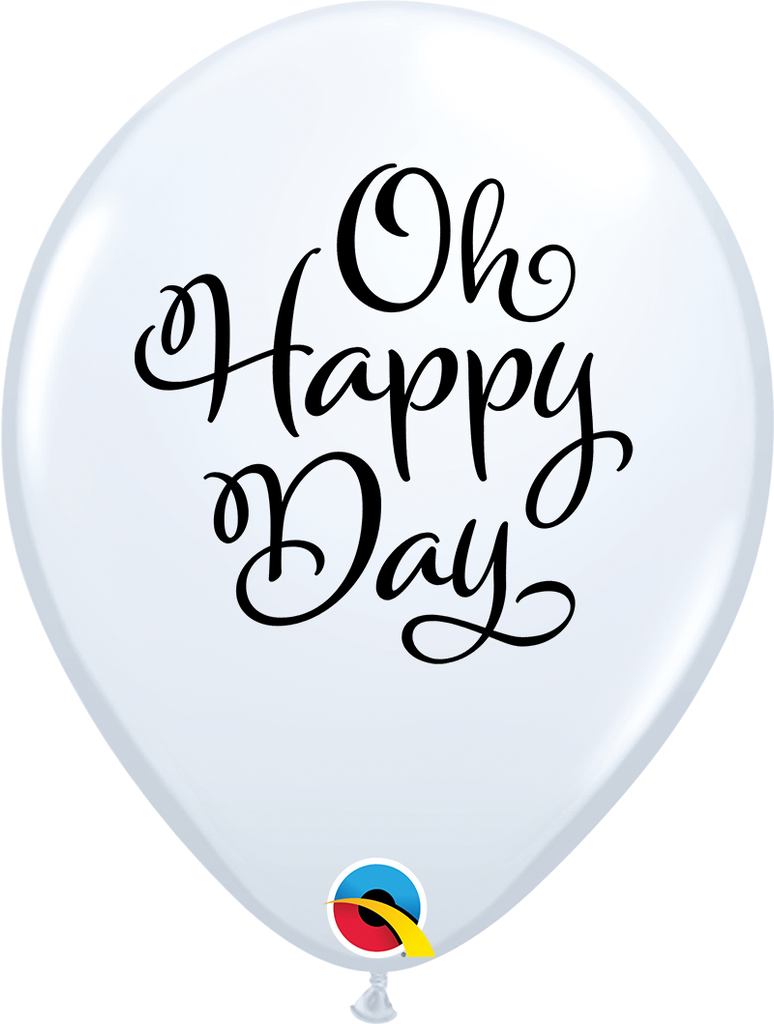 11" Simply Oh Happy Day White Latex Balloons