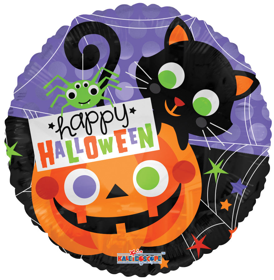 18" Halloween Cat & Pumpkin Balloon