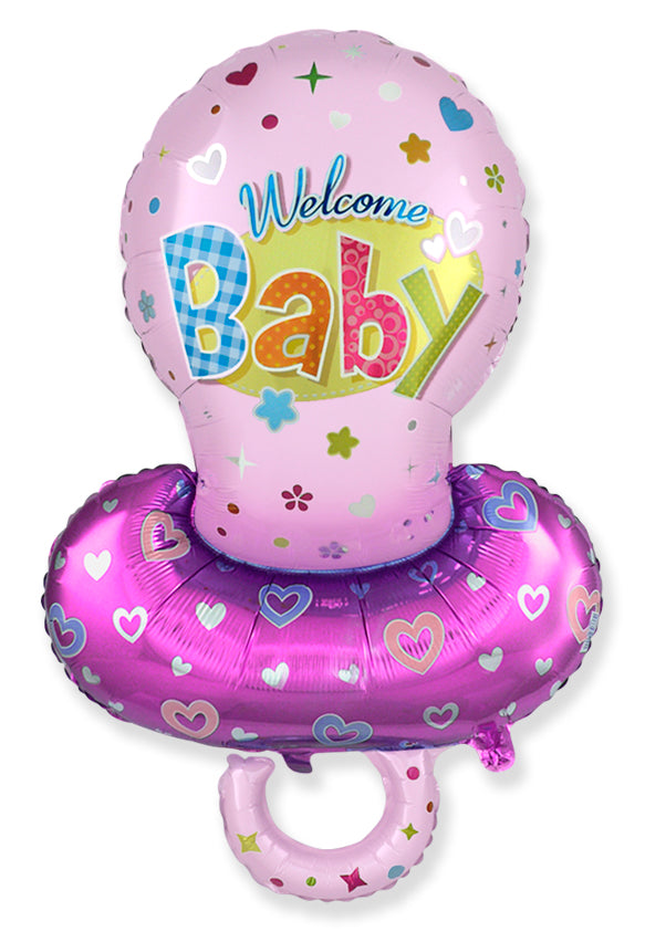 Jumbo Baby Girl Pacifier Pink Foil Balloon