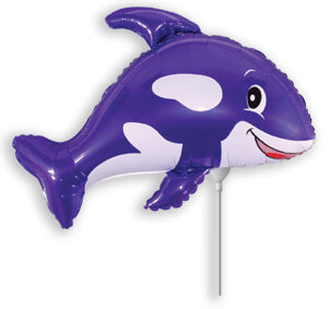 Airfill Only Violet Friendly Whale Balloon