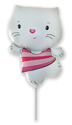 Airfill Only White Little Cat Balloon