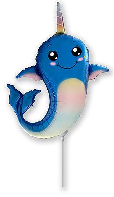 14" Airfill Only Narwhal Foil Balloon