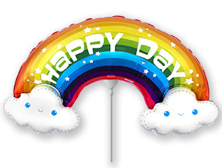 14"Airfill Only Happy Day Rainbow Foil Balloon
