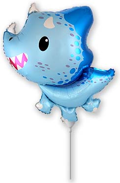 Airfill Only Triceratops Blue Foil Balloon