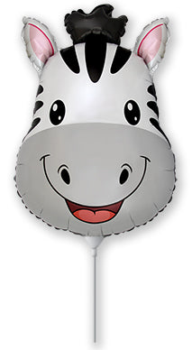 11" Airfill Only Zebra Head Mini Foil Balloon