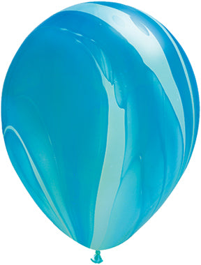 11" Blue Rainbow Super Agate Latex Balloons