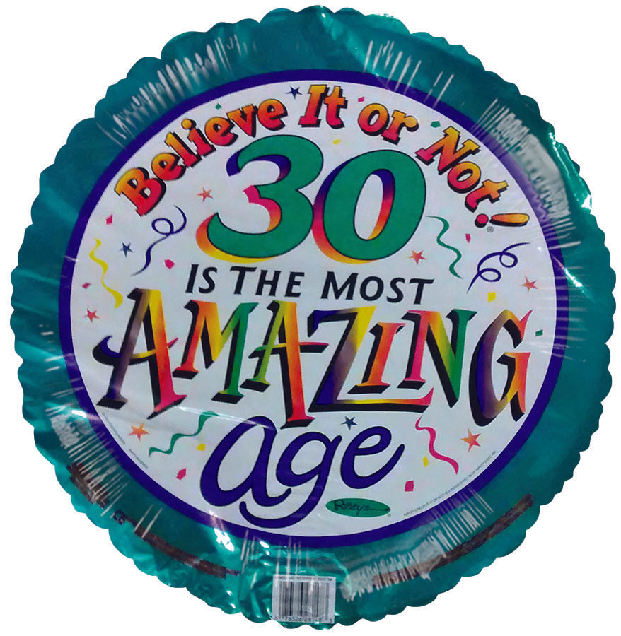 18" Most Amazing Age 30th Birthday Balloon