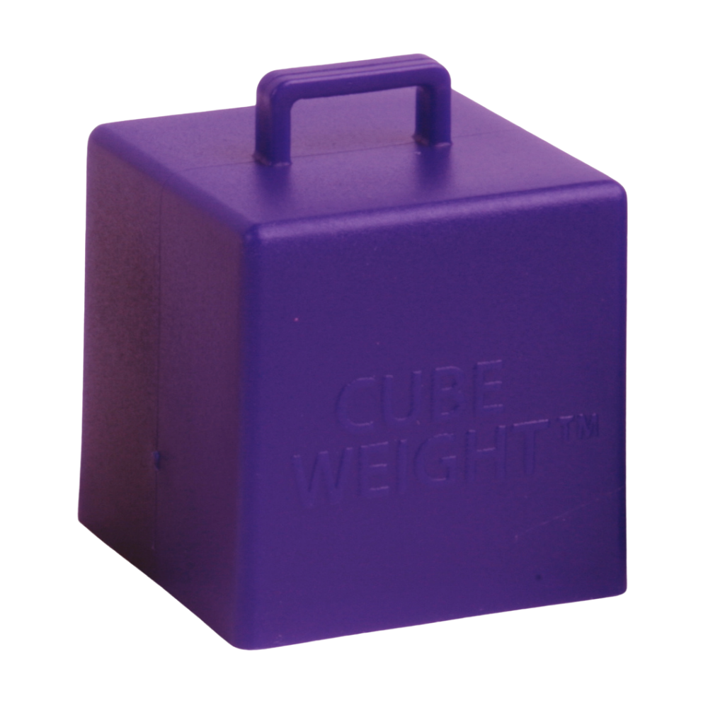 65 Gram Cube Balloon Weight (10 Per Bag): Deep Purple