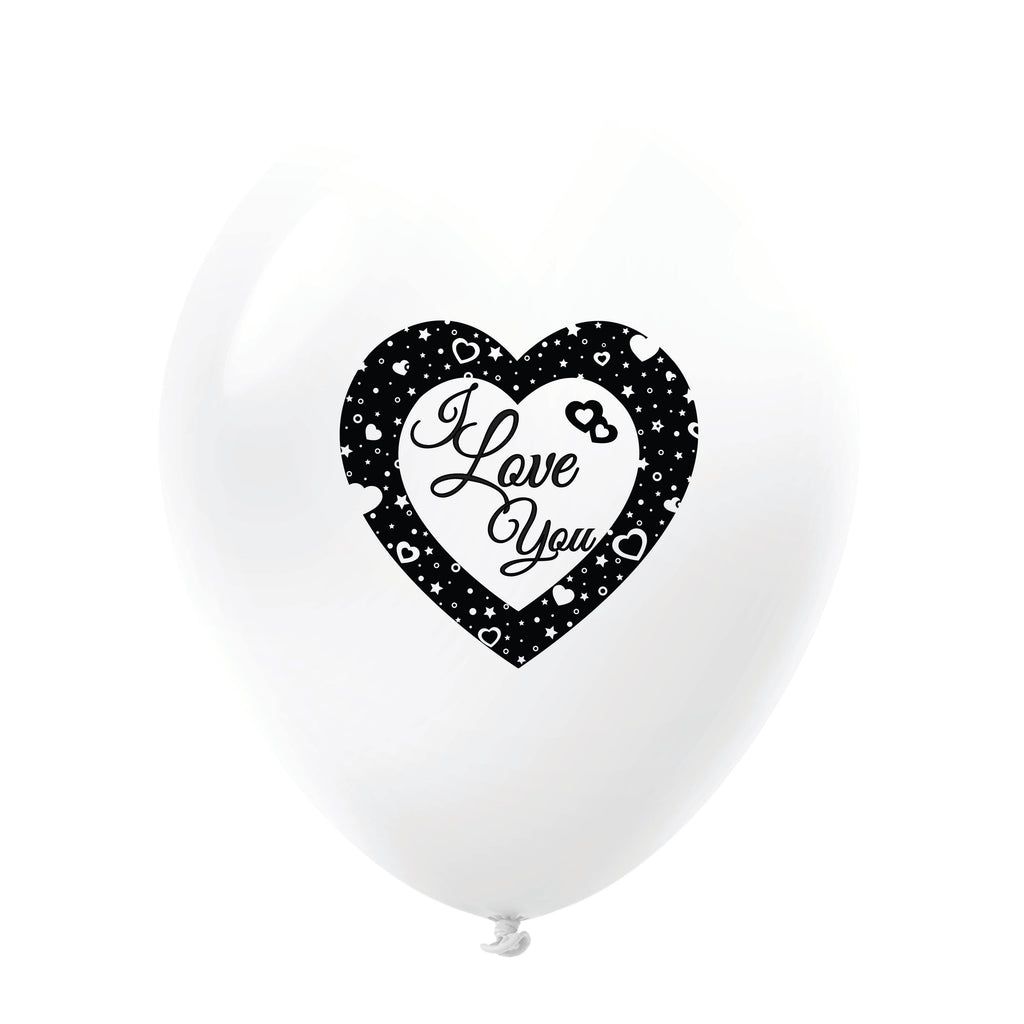 11" I Love You Script Latex Balloons (25 Count) White