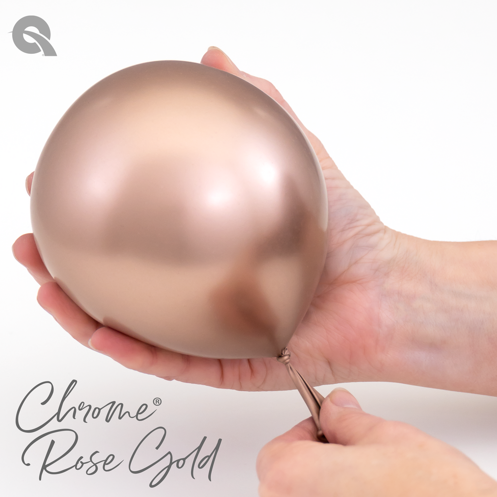 Chrome Rose Gold Hand Pioneer Qualatex Latex Balloons 