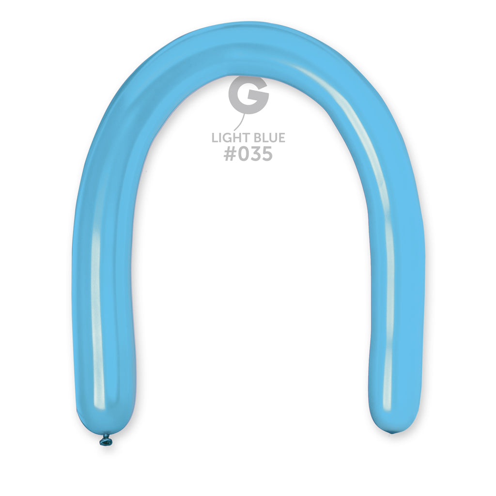 360G Gemar Latex Balloons (Bag of 50) Metallic Modelling/Twisting Light Blue