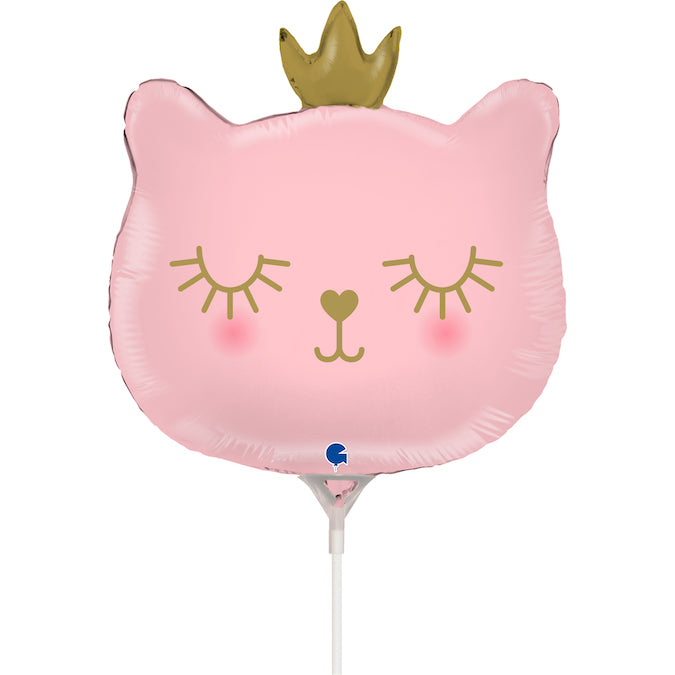 14" Airfill Only Cat Princess Foil Balloon