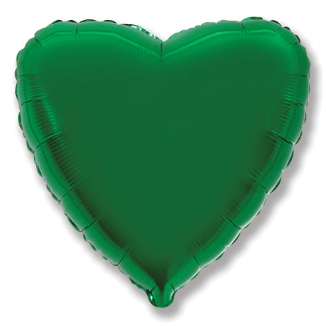 2" Airfill Only Green Heart Foil Balloon