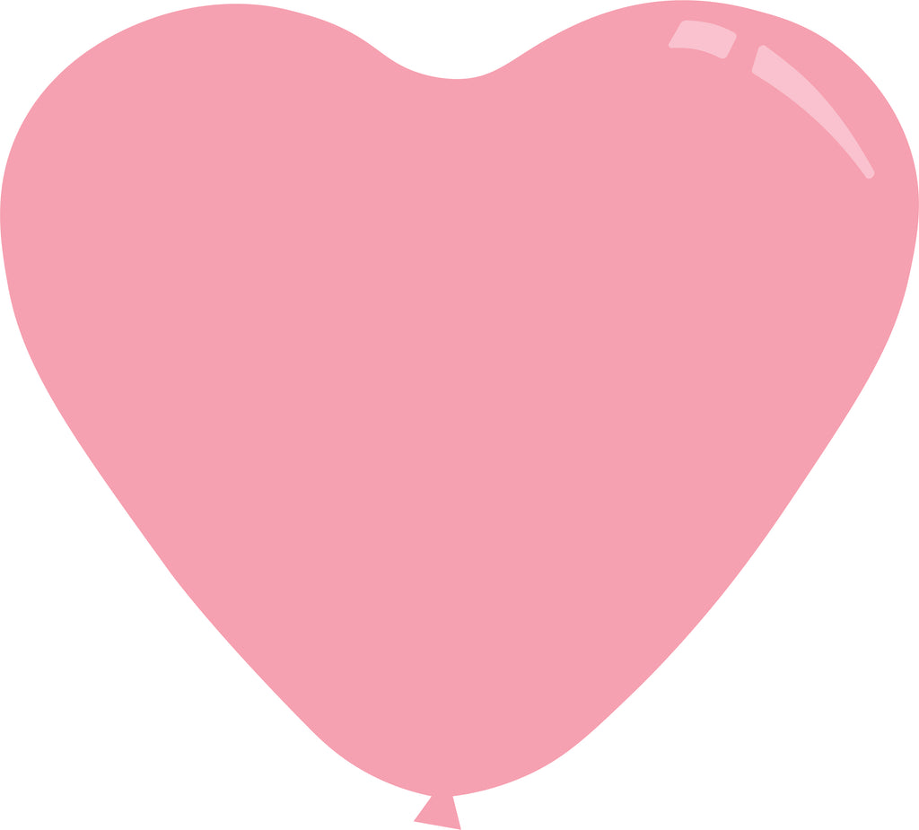 7" Deco Baby Pink Decomex Heart Shaped Latex Balloons (100 Per Bag)