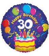 18" Happy 30th Birthday Balloon