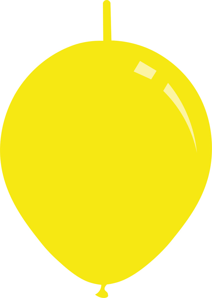 6" Standard Yellow Decomex Linking Latex Balloons (100 Per Bag)