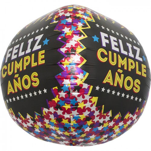 17" Feliz Cumpleanos Stars Sphere Balloon (Spanish)