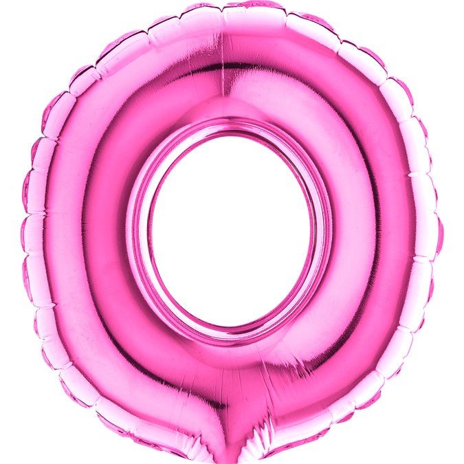7" Airfill Only (requires heat sealing) Letter O Fuschia Foil Balloon
