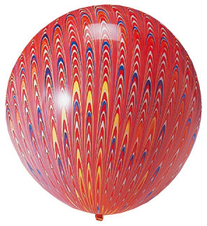 18" Peacock Balloon Latex Balloon Red (5 Count)