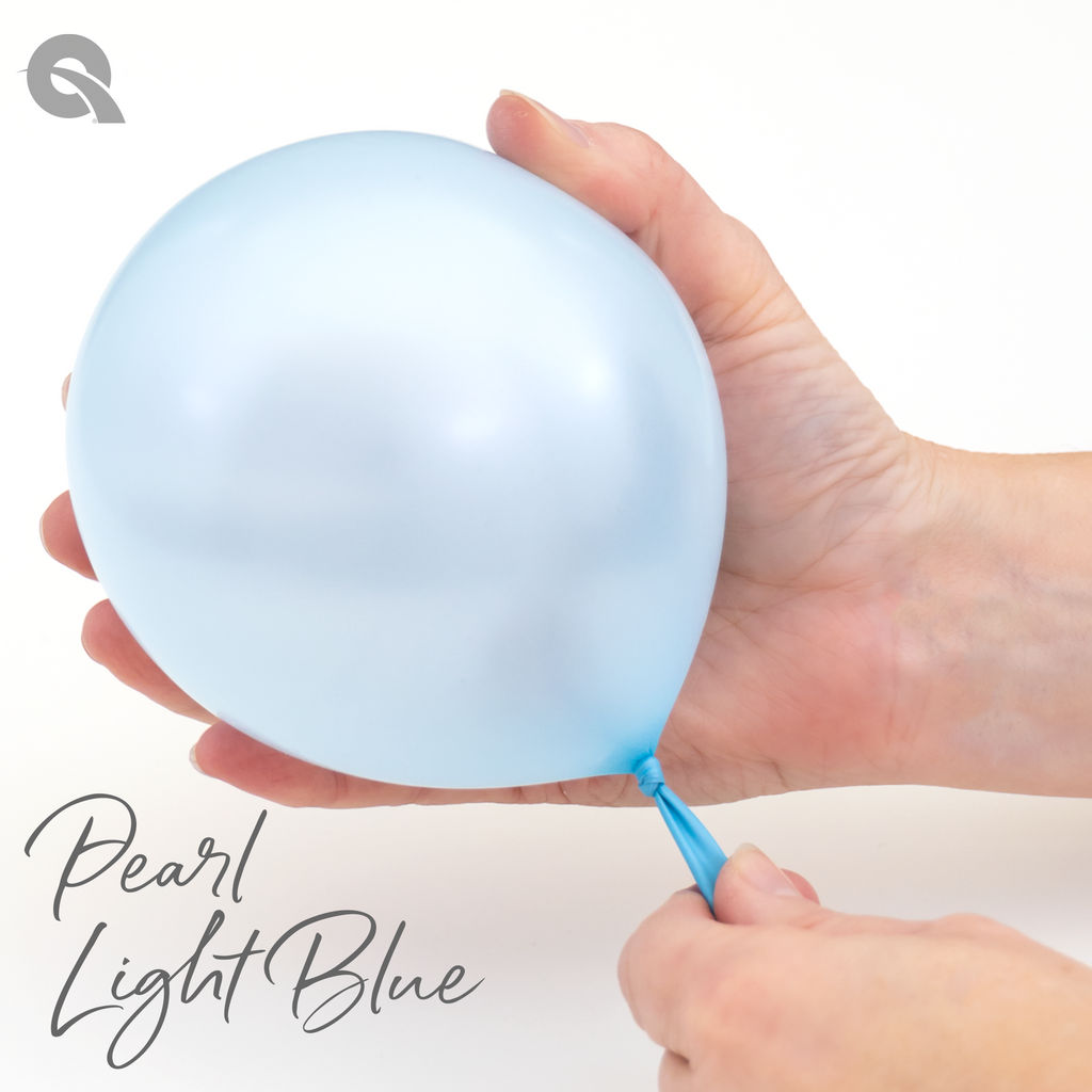 Pearl Light Blue Hand Pioneer Qualatex Latex Balloons 