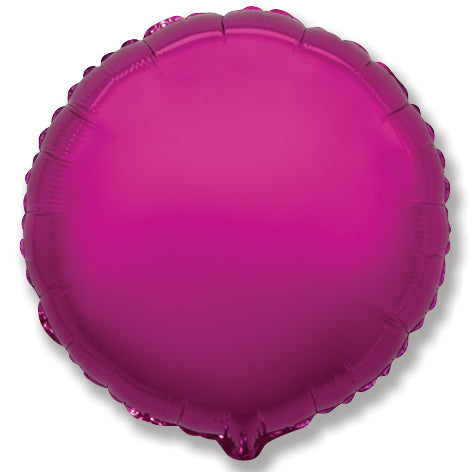 9" Airfill Only Magenta Circle Foil Balloon