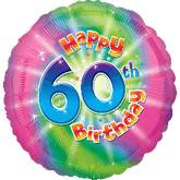 18" Happy 60th Birthday Mylar Balloon