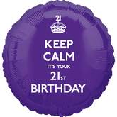 18" Keep Calm 21st Birthday Balloon