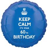 18" Keep Calm 60th Birthday Balloon