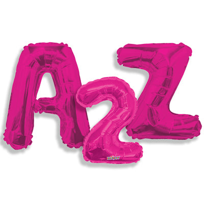 14" Convergram Brand Hot Pink Number and Letter Balloons