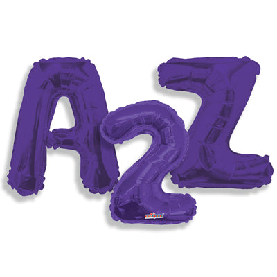 14" Convergram Brand Purple Number and Letter Balloons