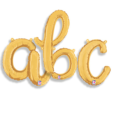 14" Betallic Brand Script Letter Balloon Gold Balloons