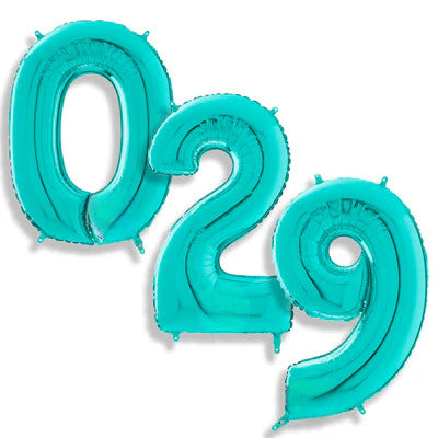 40" Europe Brand Tiffany Blue Number Balloons