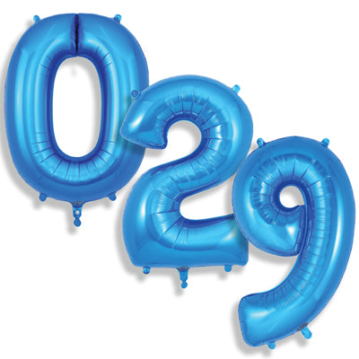 34" Oaktree Brand Blue Numbers Balloons