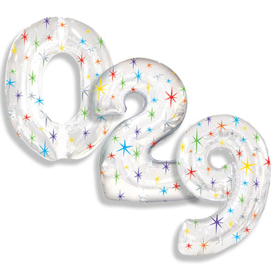38" CTI Brand Multi-Colored Sparkle Number Balloons