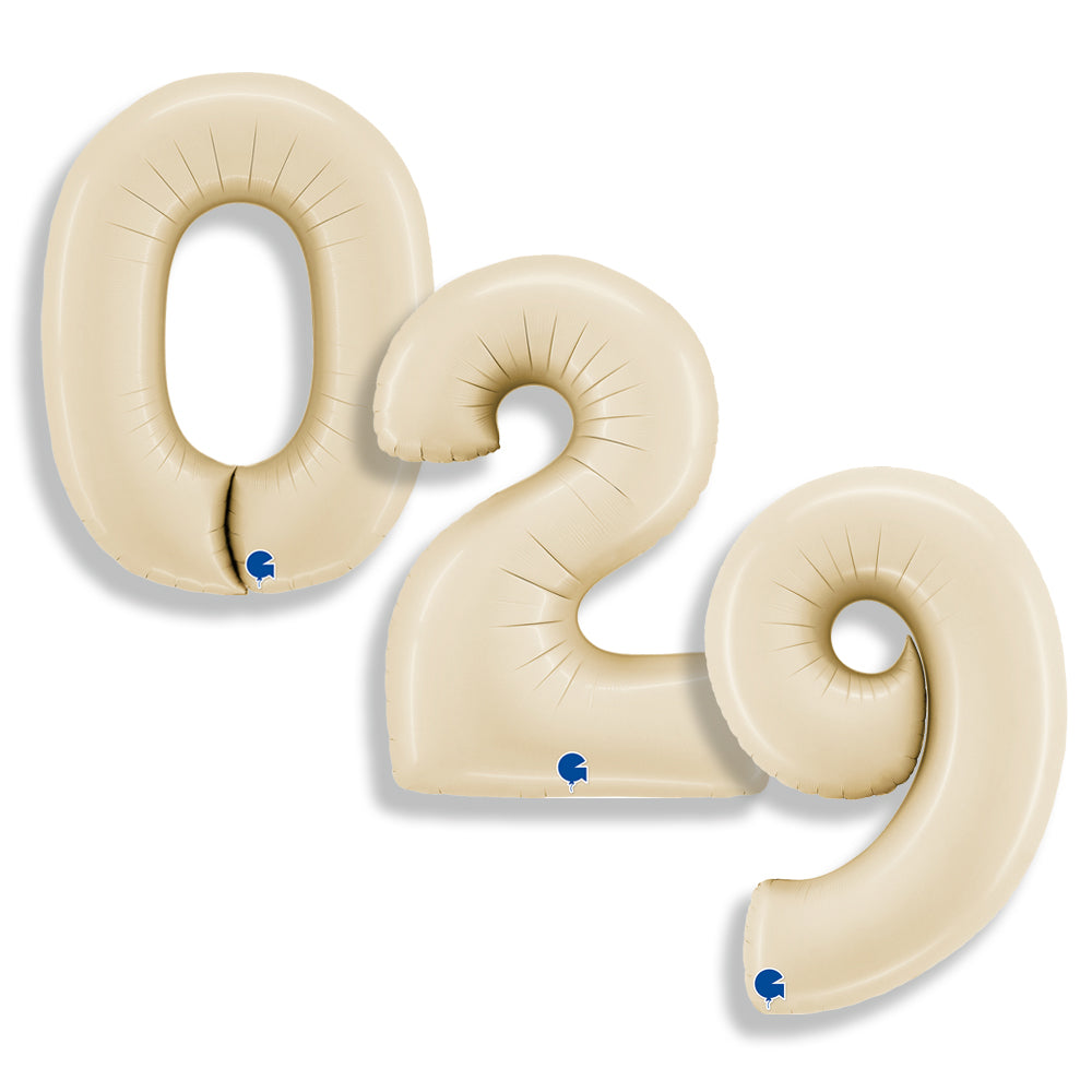 26" Europe Brand Satin Cream Number Balloons