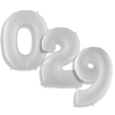 40" Europe Brand White Number Balloons