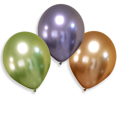 Mirror, Chrome, Luster, Glazed, Shiny Latex Balloons